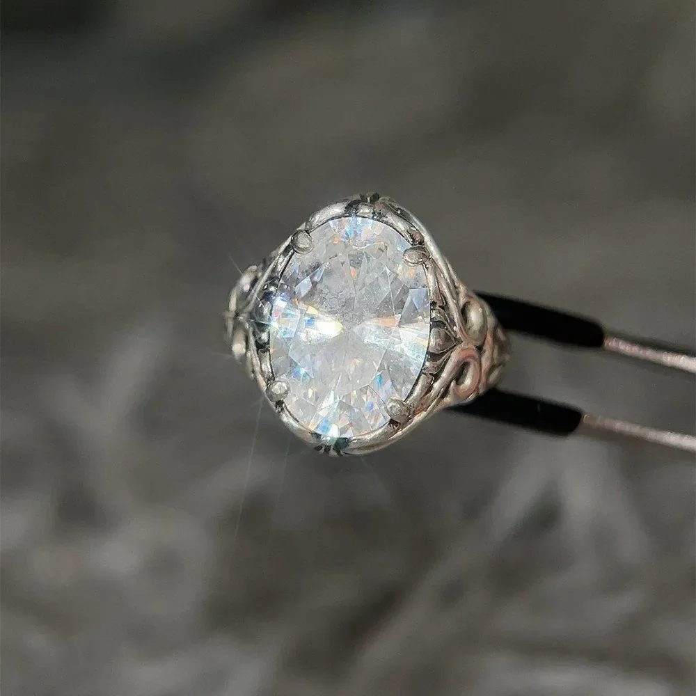 Large‎ Zircon Sterling Silver Ring
